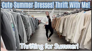 A Little Delusional Thrift With Me & Try On! A Ton Of Summer Dresses! Thrifting For Summer!