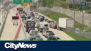 Montrealers stuck in standstill traffic on Hwy 20