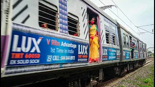 Colourful Advertise Printed 12 Coach Electric Multiple Unit Train of Eastern Railways | HWH-KWAE EMU