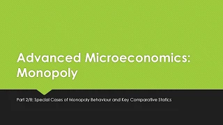 Advanced Microeconomics: Monopoly 2/8