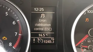 Stabilisation control ESC Error - Volkswagen golf 6 - Resolved