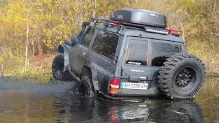 Кто ПРОЕДЕТ БРОД? Nissan PATROL vs TOYOTA 70 vs SUZUKI JIMNY vs ISUZU TROOPER. Оффроуд