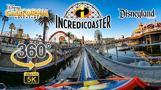 VR 360 5K Incredicoaster Roller Coaster On Ride Front Row POV Disney California Adventure 2022 01 09