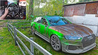 Rebuilding Audi RS4 Avant Forza Horizon 5 Steering Wheel Gameplay