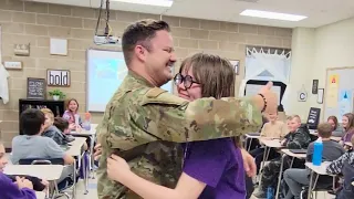 Military Dad Surprises Daughter After Fake Lost Connection On Zoom Call