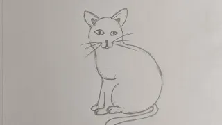 Easy way to draw cat #cat #drawing #sketching #pencilsketch #art #catsketch #easydrawing #simpleway