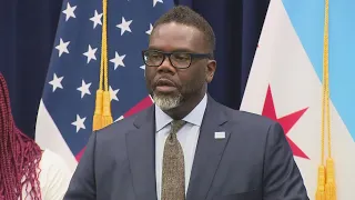 Mayor Brandon Johnson speaks after June 21 City Council meeting