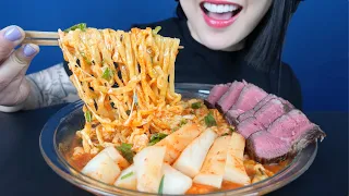 SPICY NOODLES + BISON (ASMR EATING SOUNDS) NO TALKING | SAS-ASMR