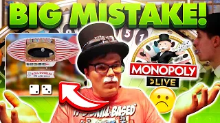 HUGE CASINO GAME MISTAKE! Monopoly Live Wheel Breaks!