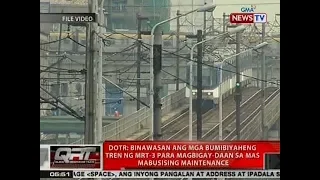 DOTr: Binawasan ang mga bumibiyaheng tren ng MRT-3 para sa mas mabusising maintenance