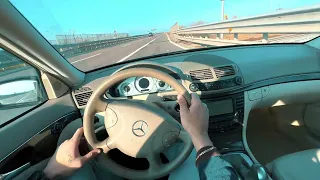 Mercedes-Benz E-Class E280 CDI W211 TOP SPEED POV TEST  DRIVE ON ITALIAN AUTOBAHN