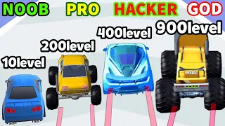 Level Up Cars - Noob vs Pro vs Hacker vs God