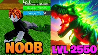 Level 1 - 2550 With TREX "Noob To Pro" in Blox Fruits Roblox