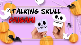 Origami Talking paper skull | How to make origami Talking skull | Halloween crafts