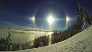 Epic Sun Dog Scene | 5 Suns Weather Phenomenon