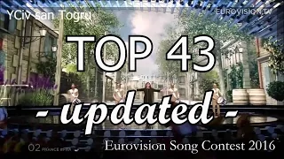 Eurovision Song Contest 2016 - YCiv's Updated TOP 43 - All Songs - Before the Show