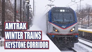 Winter Amtrak Trains on the Keystone Corridor! New Station Construction & More