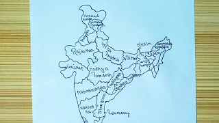 India map with States | how to draw India map in easy way |