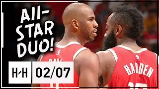 James Harden & Chris Paul UNREAL Highlights Rockets vs Heat (2018.02.07) - 41 Pts for MVP Harden!