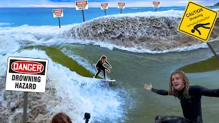 INSANE BEACH RIVER SURFING WAVES With World Champion Blair Conklin!!