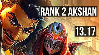 AKSHAN vs ZED (MID) | Rank 2 Akshan, 13/2/9 | JP Challenger | 13.17