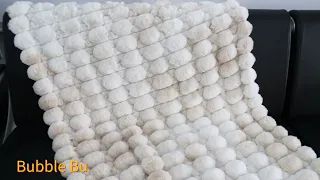 Union-Smart Cozy Bubble Bunny Fur Throw Blanket