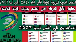 التصفيات الآسيوية المزدوجة المؤهلة لكأس العالم 2026 وكأس آسيا 2027 ومواعيد الجولة الخامسة والحاسمة