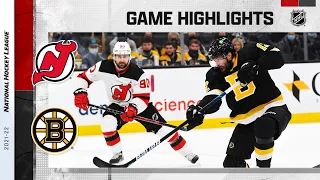 Devils @ Bruins 1/4/22 | NHL Highlights