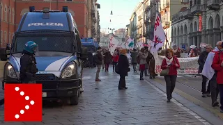 Corteo No Tav a Torino: ingente schieramento di polizia