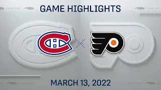 NHL Highlights | Canadiens vs. Flyers - Mar 13, 2022