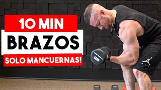 10 Min Rutina de Brazos con Mancuernas (EN CASA) | 9 Ejercicios de Biceps y Triceps (BRAZOS GRANDES)