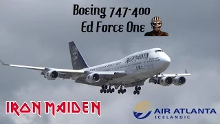 Iron Maiden Ed Force One Boeing 747-400 Landing RWY 23 @ Toronto Pearson Int'l April 2, 2016
