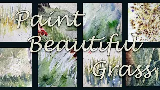 10 Tips - How to Watercolor Paint BEAUTIFUL Grass 4 Beginners - Bonus Hacks, Brushes & Techniques!