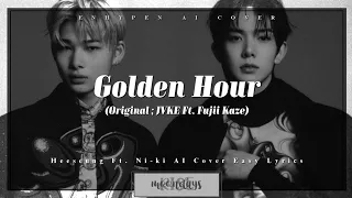 [AI Cover] ENHYPEN HEESEUNG Ft. NI-KI - Golden Hour (Original : Jvke Ft. Fujii Kaze) 'Lyrics Video'