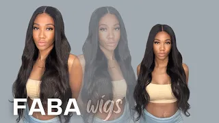 FAST & EASY GLUELESS WIG INSTALL | BUSS DOWN MIDDLE PART FT. FABA HAIR