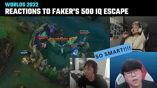 [Compilation] Casters & Streamers' reactions to Faker's 500 IQ escape | T1 vs FNC | Worlds 2022