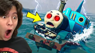 TENTANDO SOBREVIVER AO THOMAS.EXE MEGALODON NO GTA 5!!