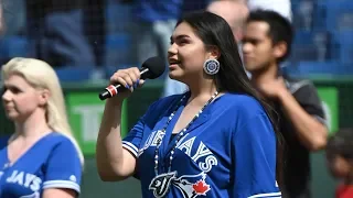 Teen sings O Canada in Cree at Toronto Blue Jays game