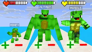 Mikey EVOLUTION Game with JJ - Normal vs Mutant vs Muscle - Maizen Minecraft Animation