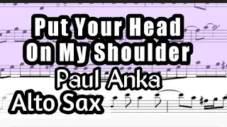 Put Your Head On My Shoulder Alto Sax Sheet Music Backing Track Play Along Partitura