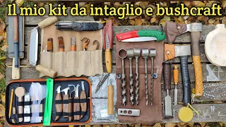 My carving kit and bushcraft tools.