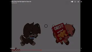 Pip tries to stab kitten chocolate with a knife