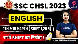 SSC CHSL English Analysis 2023 | English Questions Asked in 9th & 10 March 2023 | Ananya Ma'am