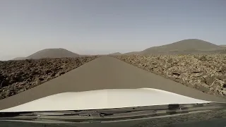 Lanzarote. Agosto 2016. Conduciendo por el Parque Natural del Timanfaya.