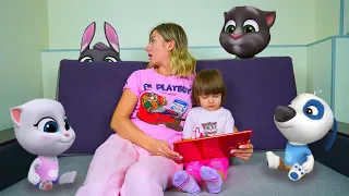 Arina playing My Talking Tom and Friends game | Caring for virtual pets