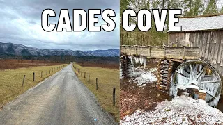 Empty CADES COVE Loop Road Winter Drive In The Great Smoky Mountains National Park