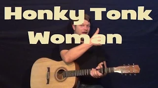 Honky Tonk Women (Rolling Stones) Easy Guitar Lesson How to Play Tutorial Licks TAB