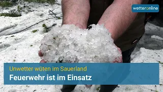 Unwetter wüten im Sauerland - Starkregen und Hagel