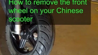 How to remove the front wheel on a GY6 scooter