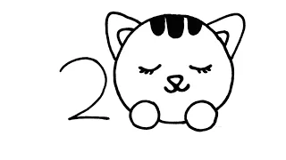 Cat Drawing From Number 200 | How to draw a Cat for beginners | Pleasant Drawing